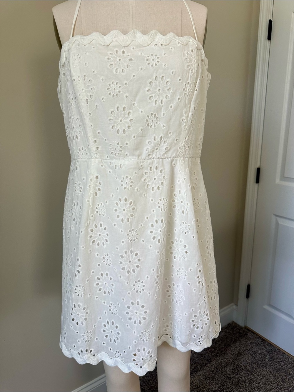 NWT Francesca's Collections Roxanne Ric Rac Eyelet Mini Dress - Picture 2 of 11